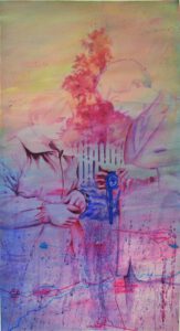 Mann Frau Mädchen Junge Kamera Karte Ural Grenze Asien Europa