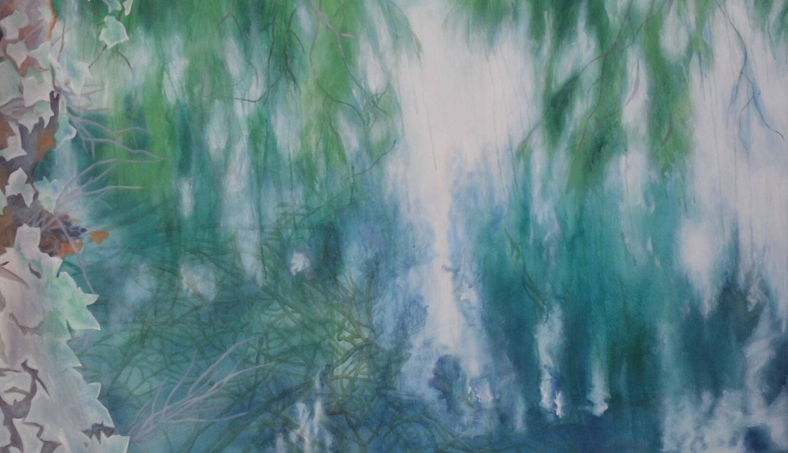 Katharina Fondis Fine Arts Art Paintings Design Malerei Bildende Kunst Acryl-Wasser-See-Teich-Weide-Spiegelung-Reflexion